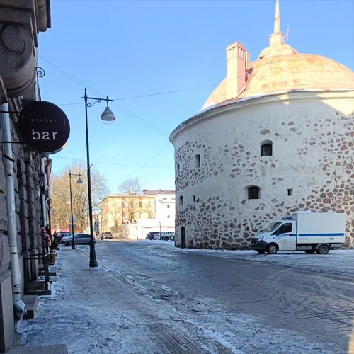 Выборг круглая башня в старом городе