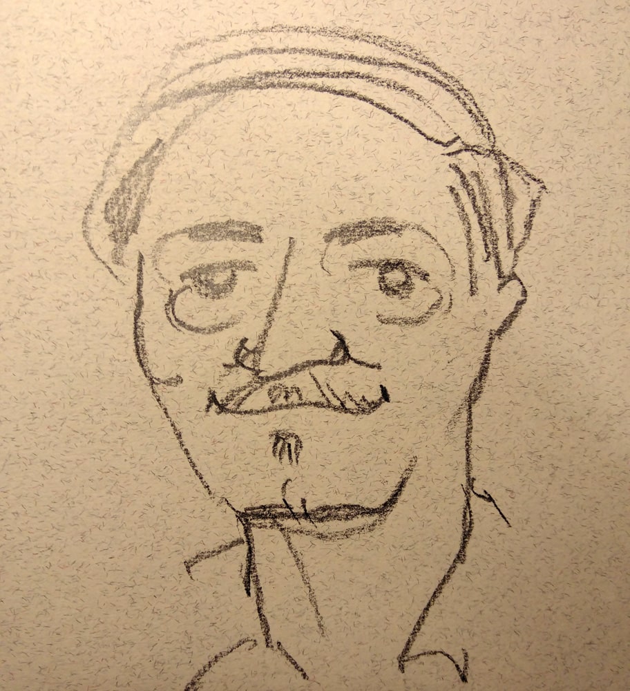 Рисуное Шарж на мужчину с усами