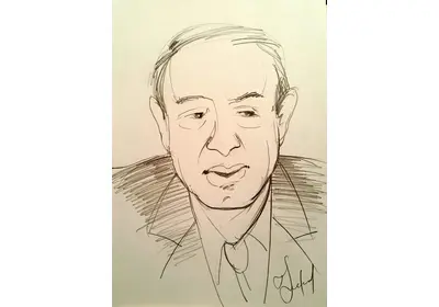 Дружеский шарж на Чехова Юрия Викторовича художницы Нины Дивинской.