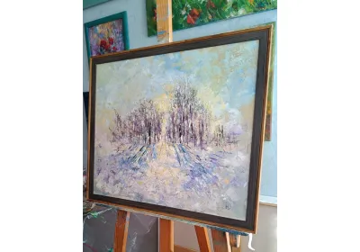 Холст на МДФ в раме с картиной "Ощущение света"