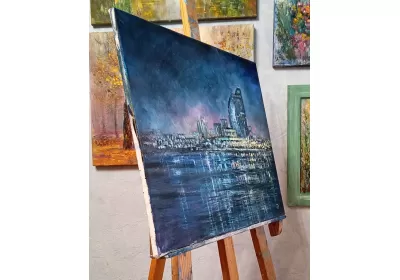 Холст на подрамнике с картиной "Паруса над Волгоградом"