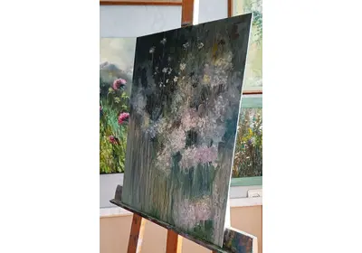 Холст с на МДФ с фантазийным изображением сна молодой девушки