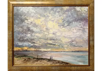 Картина  маслом "Свет пробьётся" в раме