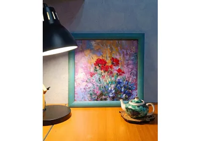 Маки на картине маслом "Танец цветов"