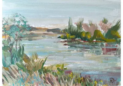 Лёгкий этюд маслом с вечерним Доном художницы Нины Дивинской