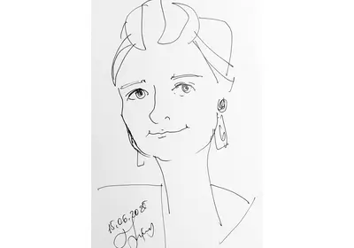 Алиса Тригер Линейный портрет женщины с ретрита "Кешер"