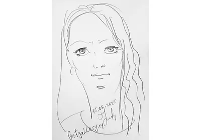 Анна Зарисовка женского портрета в линейной технике.