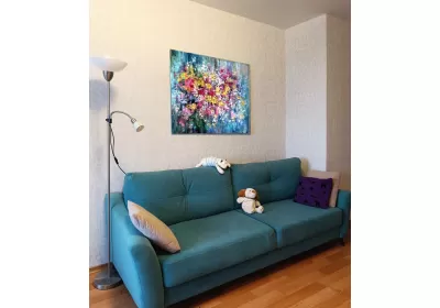 Картина маслом "Джазовая композиция" в интерьере