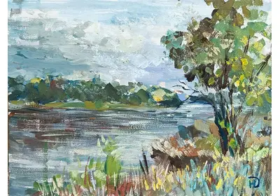 Живописный этюд на реке Дон художницы Нины Дивинской