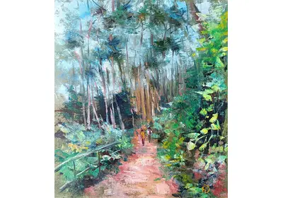 Живописная тропинка парке Кисловодска на картине художницы Нины Дивинской