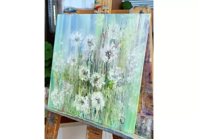 Холст на картоне с Лёгкими одуванчиками