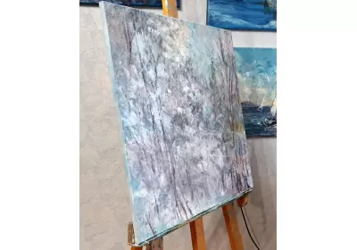 Холст на подрамнике с зимним сюжетом