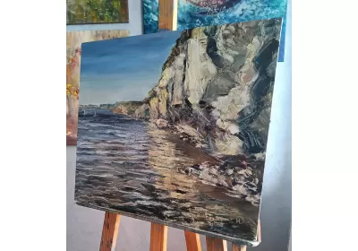 Холст на картоне (МДФ) с летним пейзажем