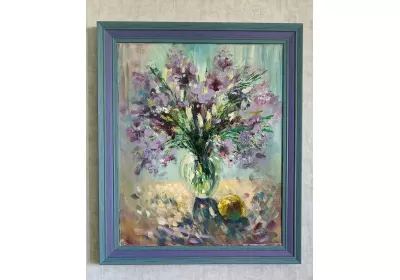 Картина "Поле в вазе" в раме