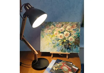 Живописная картина маслом "Розарий"