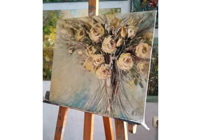 Воздушный вальс цветов маслом на холсте