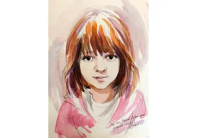 Портреты в смешанной технике акварель и цветные карандаши лёгкие рисунки характер эмоция Художник Нина Дивинская