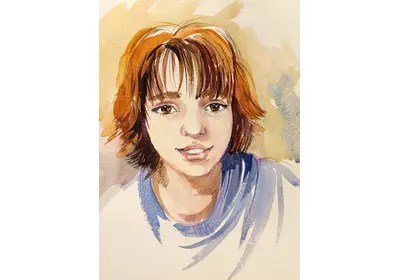 Портреты сестёр в смешанной технике акварель и цветные карандаши лёгкие рисунки характер эмоция художник Нина Дивинская