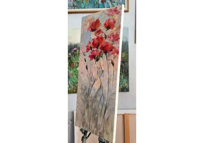 Танцующие женские фигуры на картине Танцующие маки маслом