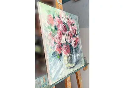 Холст на подрамнике с букетомрозз