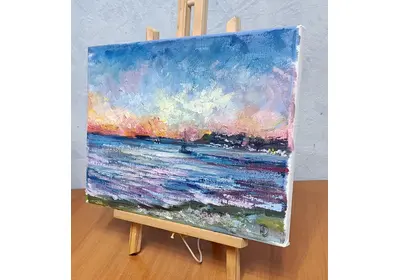 Купить картину море Новомихайловский закат кафе