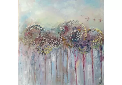 Первый модуль картины "Деревья одуванчики".