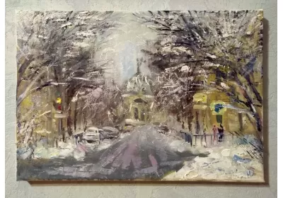 Картина "Планетарий" написанная маслом на холсте Волгоградского планетария.