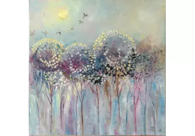 Второй модуль картины "Деревья одуванчики".