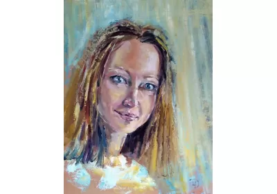 Портрет маслом на заказ молодой женщины с сияющими глазами