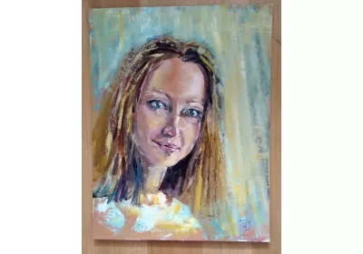 Картина маслом с портретом молодой женщины "Лиза"