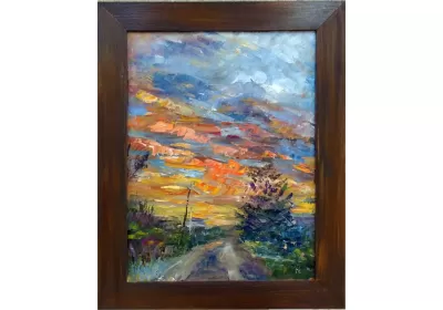 Картина "Дачные закаты" враме