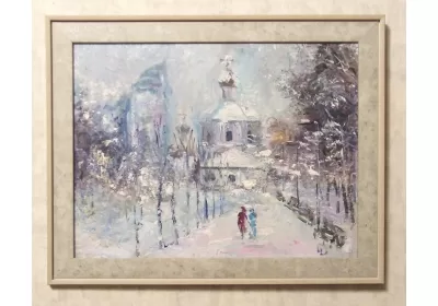 Катрина с Волгоградским городским пейзажем "Февраль" в раме