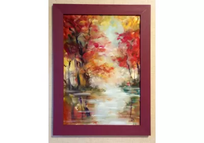 Живописное полотно "Между небом и водой" в раме