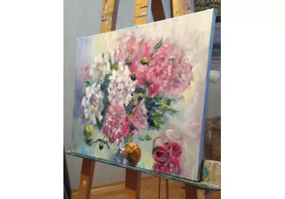 Подрамник с картиной "Романтика" на мольберте