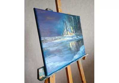 Холст на подрамнике с изображением зимнего пейзажа