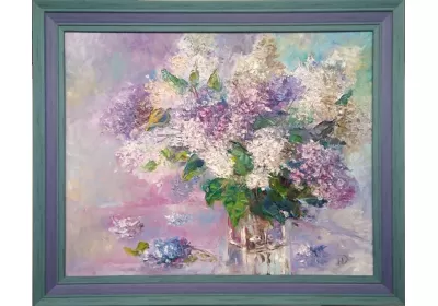 Картина "Запах сирени" в раме.