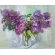 Изображение пышных весенних цветов на картине маслом "Аромат сирени" художницы Нины Дивинской