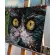 Картина маслом "Чёрный кот" на мольберте