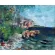 Живописные валуны на берегу реки, раскидистая ива склонилась над водой, художник Нина Дивинская