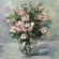 Изображение мелких цветов розочек в прозрачной вазе художника Нины Дивинской (Волгоград)