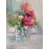 Картина маслом "Знак внимания" с букетиком цветов в прозрачной вазе художник Нина Дивинская (Волгоград)